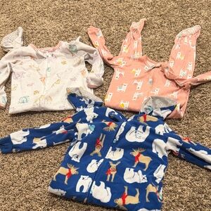 Carter's Baby Animal Print Onesies and Jacket Set - Blue, Pink, White